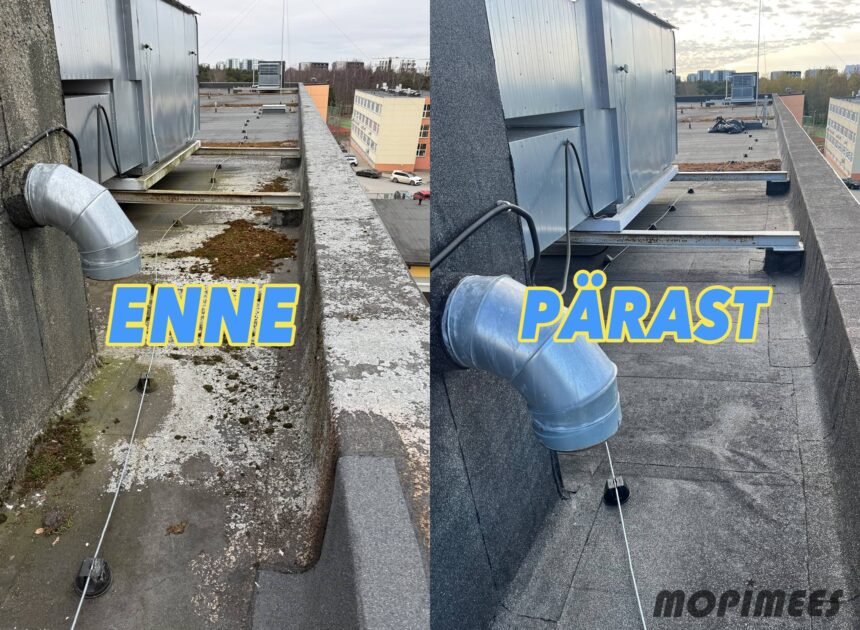 bituumenkatuse puhastamine mopimees