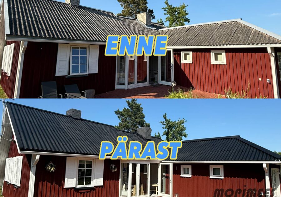 eterniitkatuse puhastamine värvimine katusepesu mopimees