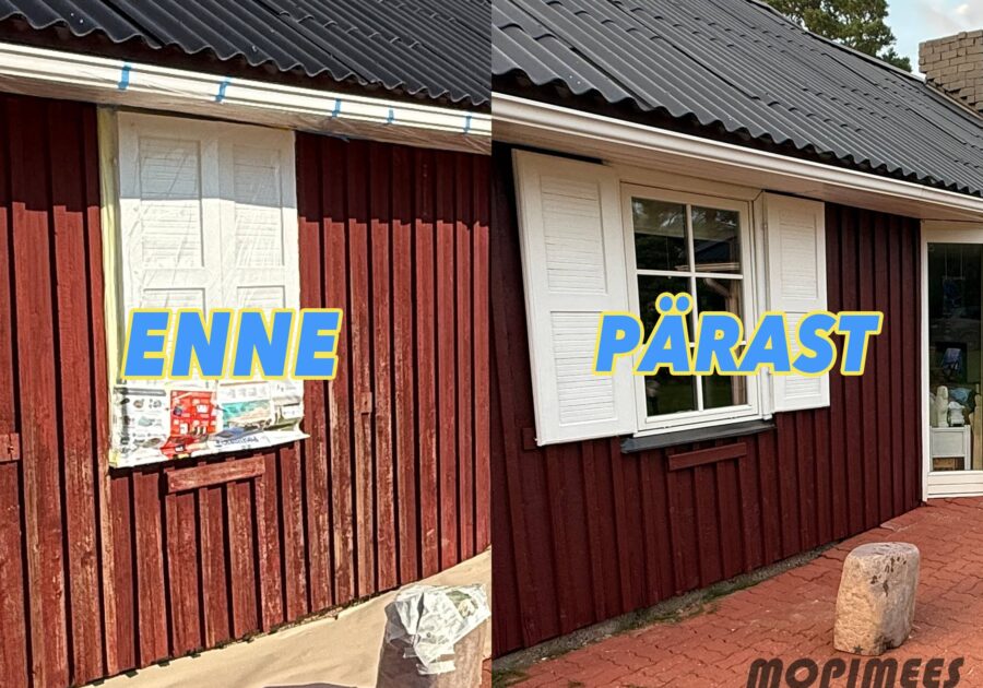 puitfassaadi hooldus värvimine fassaadipesu mopimees